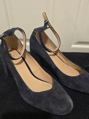 Gap Navy Blue Ankle Strap Block Heels Women's Size 9